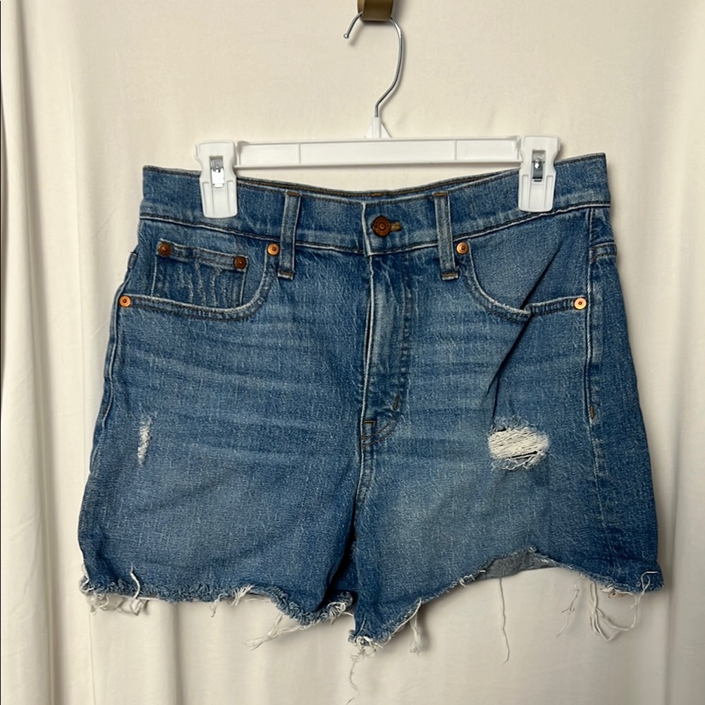 Madewell Distressed High-Rise Denim Women's Shorts Size 28